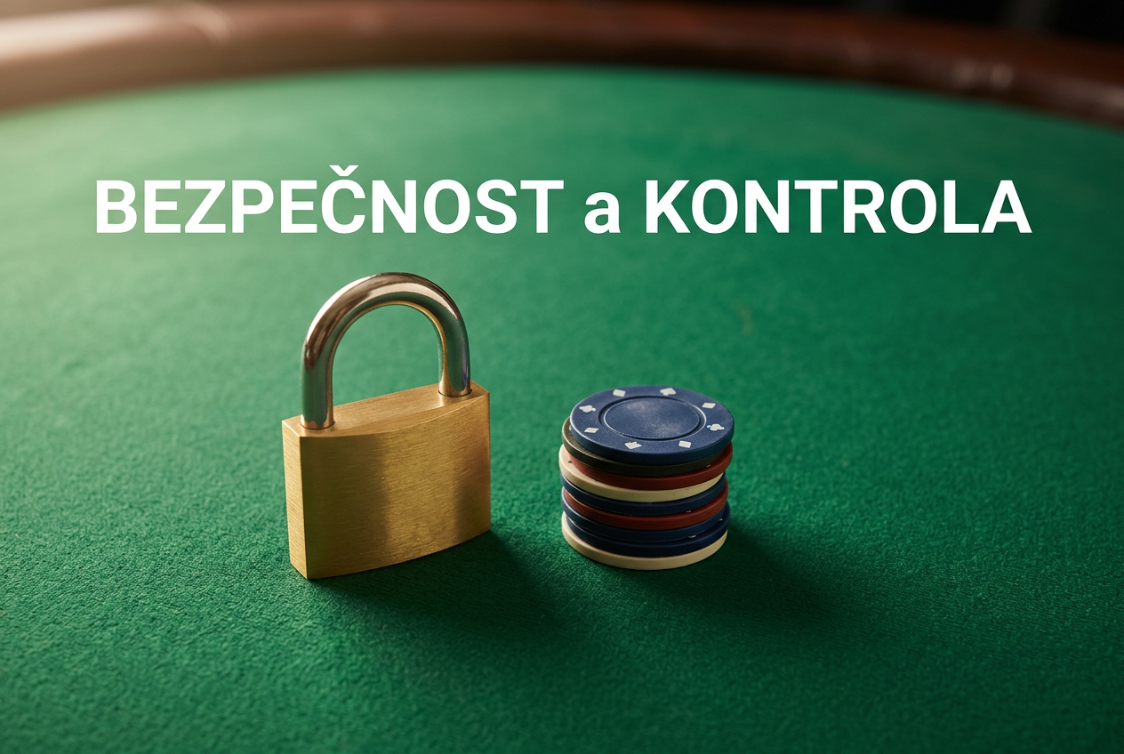 Infografika zabezpečení a zodpovědného hraní se symbolem zámku